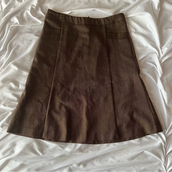 ☕️Brown Low Rise Librarian Midi skirt☕️ - Picture 3 of 4